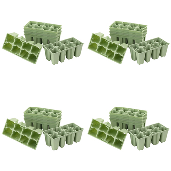 32pc Homeleisure GYO 8-Cell Plastic Seedlings Tray Sage 