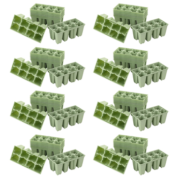 8PK 8pc Homeleisure GYO 8-Cell Plastic Seedlings Tray Sage 