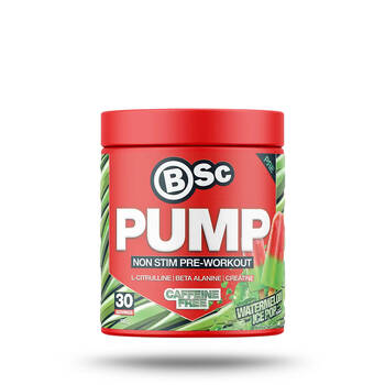 BSc PUMP No Stimulant Pre-Workout Powder 30 Serves 300g Watermelon Ice Pop
