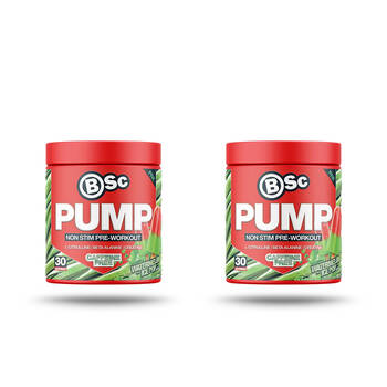 2PK BSc PUMP No Stimulant Pre-Workout Powder 30 Serves 300g Watermelon Ice Pop