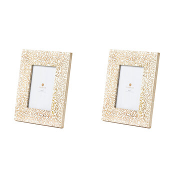 2PK Pilbeam Living Ambretta Wooden 5x7'' Photo Frame Home Decor - White Wash