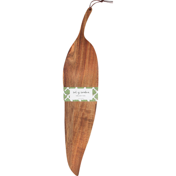 LVD Acacia Wood Gum Leaf Serving Board 12x60cm - Brown
