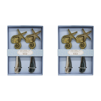2x LVD Spreader 2pc Gold Shells Home Kitchen Serveware/Tableware