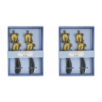 2x 2pc LVD Spreader Gold Turtle Home Kitchen Serveware/Tableware