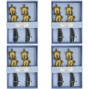 4x 2pc LVD Spreader Gold Turtle Home Kitchen Serveware/Tableware