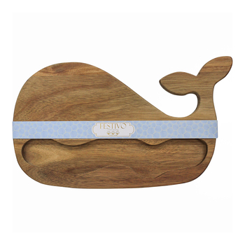 LVD Acacia Wood 35cm Whale Serving Board Food Tray - Brown