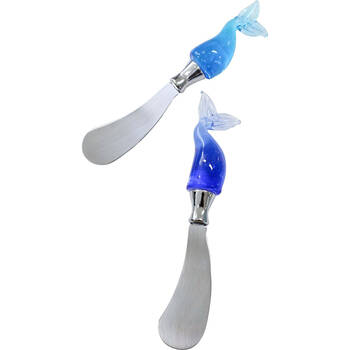 2pc LVD Stainless Steel Glass Spreader Charcuterie Cutlery Set 17cm Whale