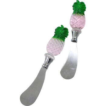 2pc LVD Stainless Steel Glass Spreader Charcuterie Cutlery Set 17cm Pineapple