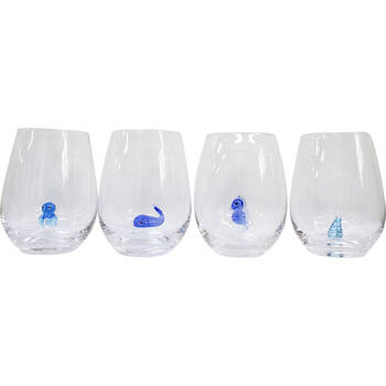 4pc LVD Glass Gift Ocean Novelty Drink Glasses Set 42x11.5x15cm Clear/Blue