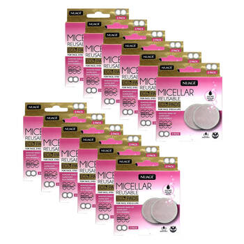 12x 2pc Nuage Micellar Reusable Eco Pads For Face/Eyes/Lips
