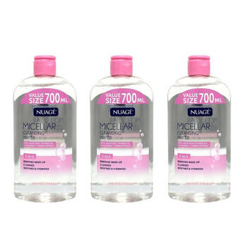 3PK Nuage Micellar Cleansing Water Aloe Vera 700ml Makeup Remover
