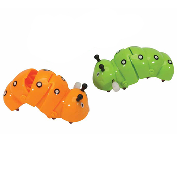 2PK Fumfings Novelty Clockwork Caterpillars 10cm - Assorted