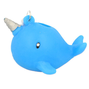 Fumfings Novelty Squeezy Narwhal Keyrings 6cm - Assorted