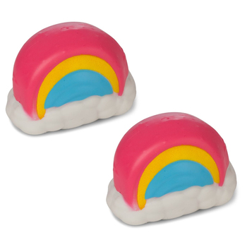 2PK Fumfings Novelty Squeezy Unicorn & Rainbow 6cm