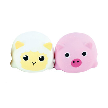 2x Fumfings Squidgy 8cm Farm Animals Kids 3y+ Toy - Assorted