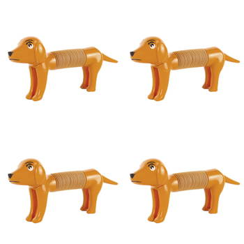 4PK Pocket Money Fun 15cm Poptube Sausage Dog Toy - Assorted