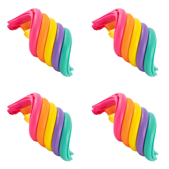4PK Pocket Money Fun 14cm Rainbow Fidget Twister Kids Sensory Toy 3y+