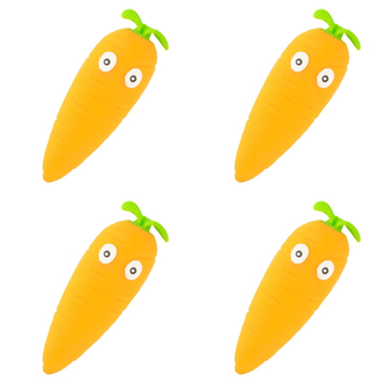 4PK Pocket Money Fun 16cm Squishy Carrot Kids Toy 3y+