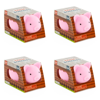 4PK Pocket Money Fun Squeezies Farm Animal Kids Toy Assorted 3y+