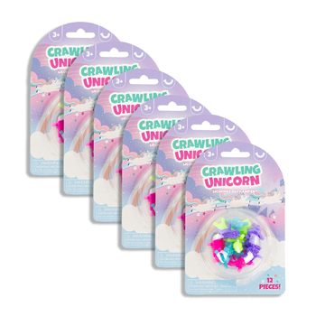 6x 12pc Pocket Money Fun 17.5cm Crawling Unicorns Kids Toy 3y+