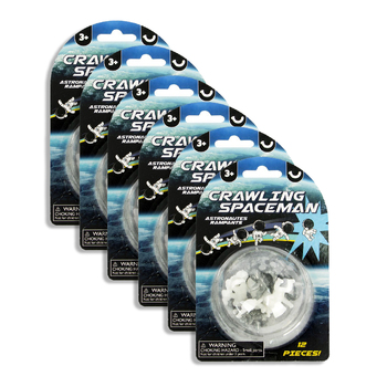 6x 12pc Pocket Money Fun 3cm Crawling Spaceman Astronauts Kids Toy 3y+