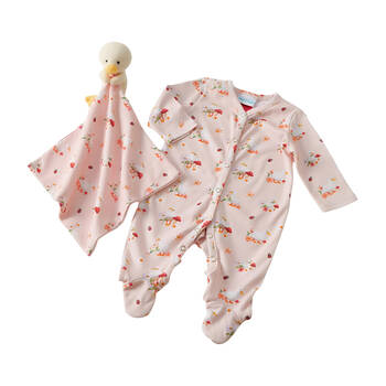 Jiggle & Giggle Baby Waddling Around Romper Comforter 100% Cotton Pink