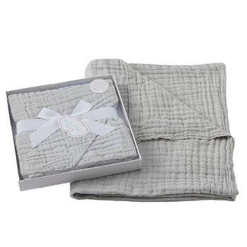 Jiggle & Giggle Double Muslin Cotton Baby Blanket - Grey