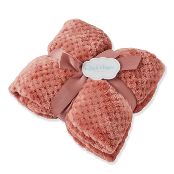 Jiggle & Giggle Aria 80x100cm Baby Blanket Honeycomb Weave - Rosewood
