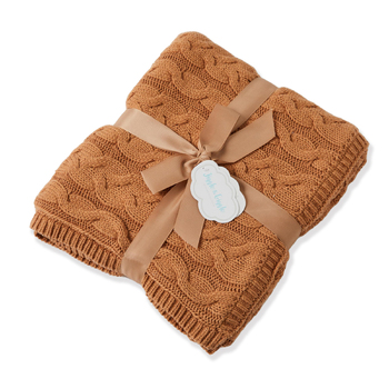 Jiggle & Giggle Aurora 90cm Cable Knit Baby Blanket - Biscuit/Cream