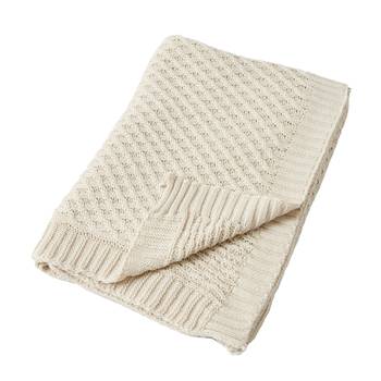 Jiggle & Giggle Cotton Basket Weave Knit Baby Blanket - Natural