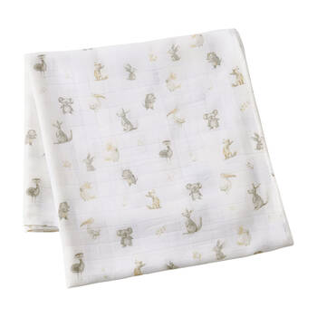 Jiggle & Giggle Toddler Muslin Wrap 100% Cotton Little Aussie Critters
