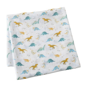 Jiggle & Giggle Toddler Muslin Wrap 100% Cotton Dallying Dinosaurs
