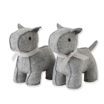 2pc Jiggle & Giggle 24cm Louis & Coco Felt Bookends - Grey
