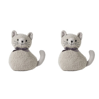 2x Pilbeam Living Cotton/Poly Persia Door Stop Weighted Stopper Home Decor Grey