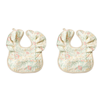 2x Jiggle & Giggle Polyester Spring Garden Frilled Bib Baby/Infant Burp/Feeding