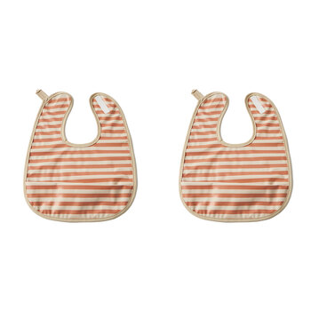 2x Jiggle & Giggle Polyester Stripe Traditional Bib Baby/Infant Drooling/Feeding
