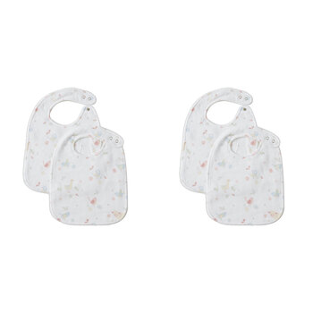 2PK 2pc Jiggle & Giggle Birdy Muslin Bib Set Baby Feeding