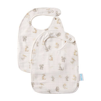 2pc Jiggle & Giggle Baby Bib Cotton Muslin Little Aussie Critters