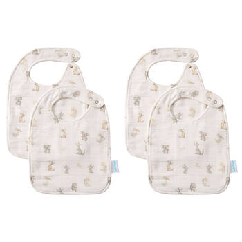 2x 2pc Jiggle & Giggle Baby Bib Cotton Muslin Little Aussie Critters