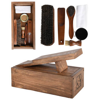 Esschert Design Shoe Cleaning Care w/ Wooden Box Classic Footwear Kit 1.45kg