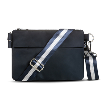 Punch Nylon Zip Women's Casual Crossbody Handbag Navy
