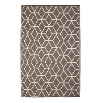 Esschert Design Garden Carpet Outdoor Rug Water-Permeable 120x183cm Beige/White