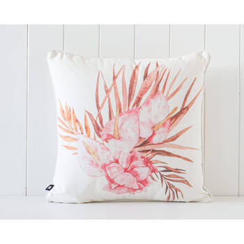 Rayell Indoor Square Cushion Printed Botanical Pink 45x45cm