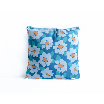 Rayell Indoor Square Cushion Delicate Daisies Ocean Blue 45x45cm