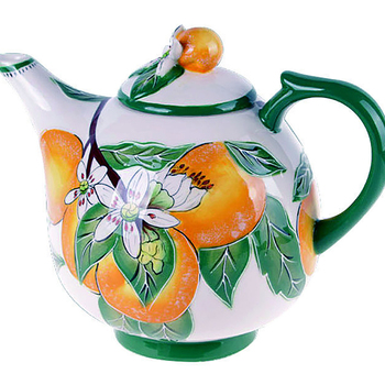 Orange Novelty Collectable Ceramic Themed Teapot 23cm