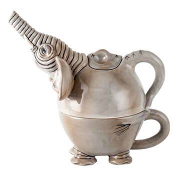 LMD Stoneware Elephant Tea For One Teapot Mug Set 21cm