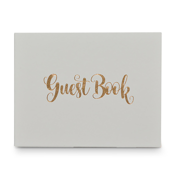 Guest Book Rose Gold Text 23x18cm Novelty Birthday Party Signature Pad