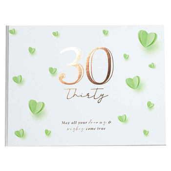 30th Heart Guest Book 23x18cm Novelty/Keepsake Birthday Party Signature Pad