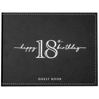Guest Book Vinyl 18th Birthday Party Signature Notepad Black 23cm