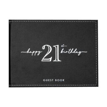 Guest Book Vinyl 21st Birthday Party Signature Notepad Black 23cm